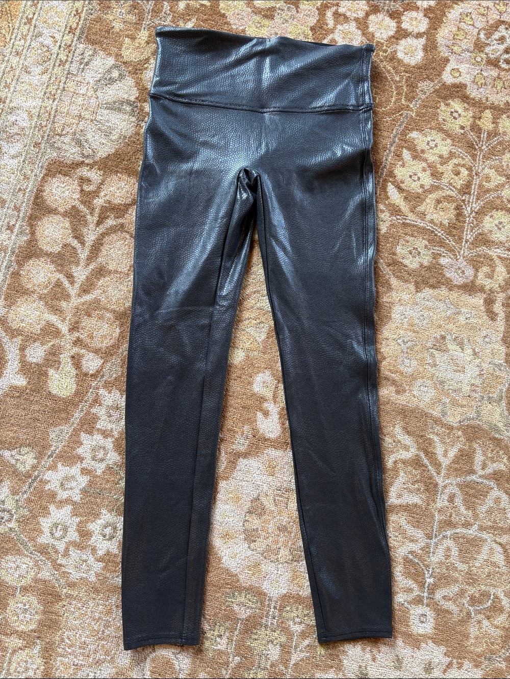 SPANX Black Faux Leather High-Waist Leggings